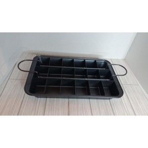 Perfect Brownie Pan Set Non-Stick 12-1/4" x 8" Makes 18 Slices